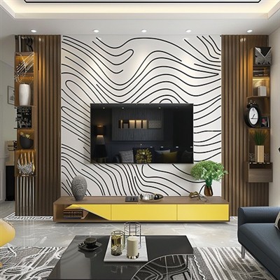 टीवी कैबिनेट की लंबाई और टीवी पृष्ठभूमि दीवार का अनुपात